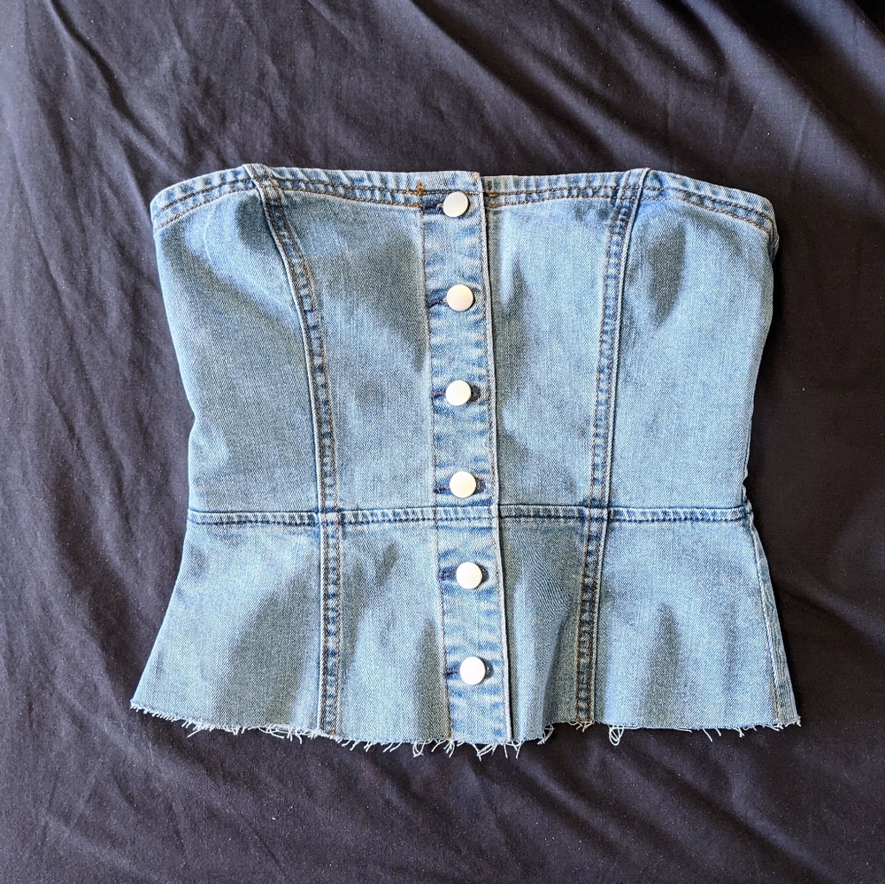 Denim Corset Top